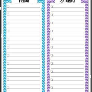 Chevron to Do Lists | Printable to Do Lists | Colorful to Do Lists ...