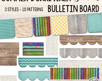 Summer Boardwalk Bulletin Board Borders | Summer Party Banner | Summer Classroom Decor