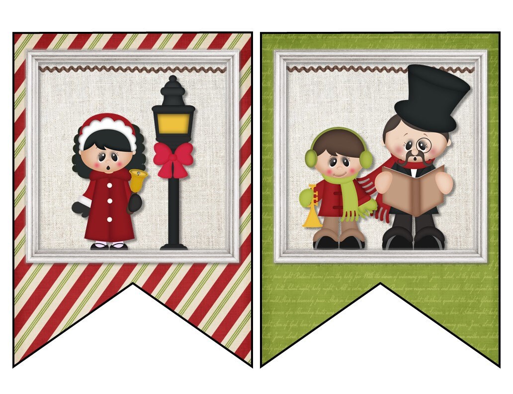Printable Merry Christmas Carolers Banner Christmas Party Banner ...