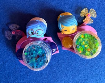 Running is Emotional, Joy and Sadness inspired, Inside Out, face, body, hair glitter