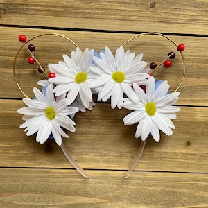 Mary Poppins inspired, Floral, Flower, Wire, Mickey ears, Minnie ears