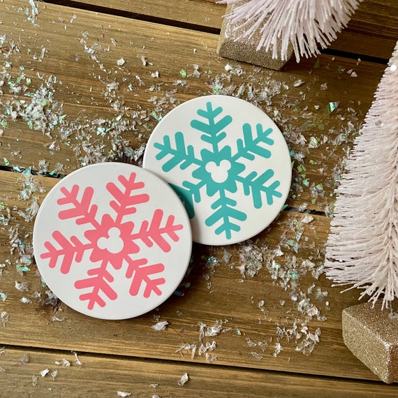 Mickey Snowflake, Coasters, Christmas, Ceramic