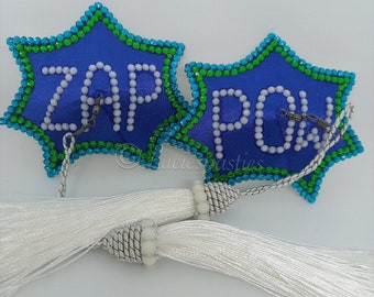 Pow nipple pasties with removable tassels