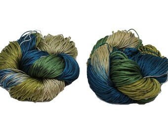 Mulberry Silk 3-ply hand Tie and Dyed yarn (50 Grams, 260 Yards)
