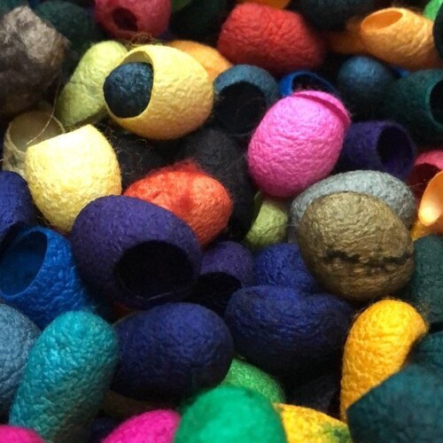 Hand Dyed Silk Cocoons Silk Cut Cocoons Mulberry Silk Fibres Etsy