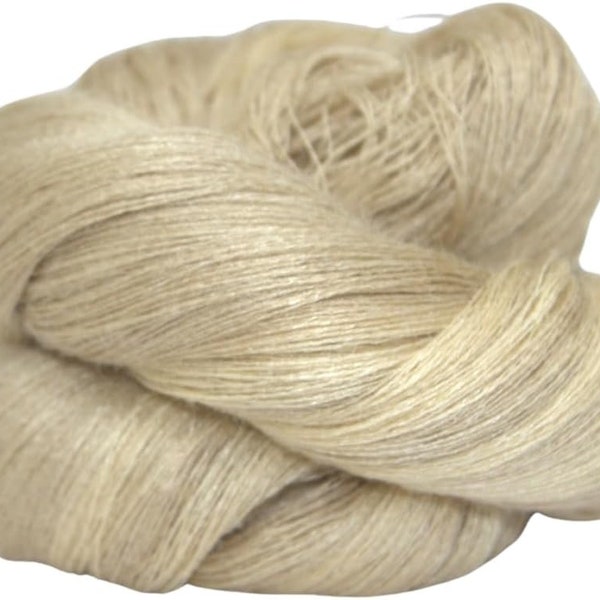 Luxurious Deep Gold Tussah Wild Silk Yarn, 2-Ply 2/70Nm, 50G, 3000+ Yds, Natural Fiber for Knitting, Crochet, Weaving Shawls/Sweaters