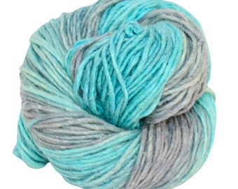 Merino Silk Wool  in shades of Blue Silk Blend, merino/silk yarn, sport/dk weight, variegated yarn, tonal yarn, hand-dyed, Fair Trade Yukon