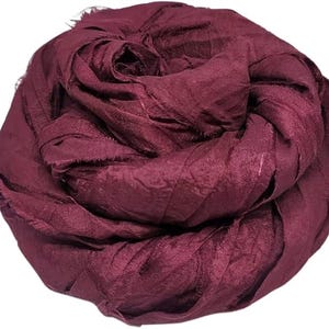 Recycled Sari Silk Ribbon - Brown Yarn - Earth Tone Silk Sari Ribbons - Silk Strips - Great for Mixed Media, Rug making, Jewellery 25+ yards