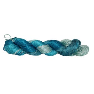 Pure Mulberry Silk yarn 3 ply - 260 yards - 50 Gms - knitting, crochet, tatting, jewellery making, sock yarn, DK ,Fair Trade Sky Blue(MLT)