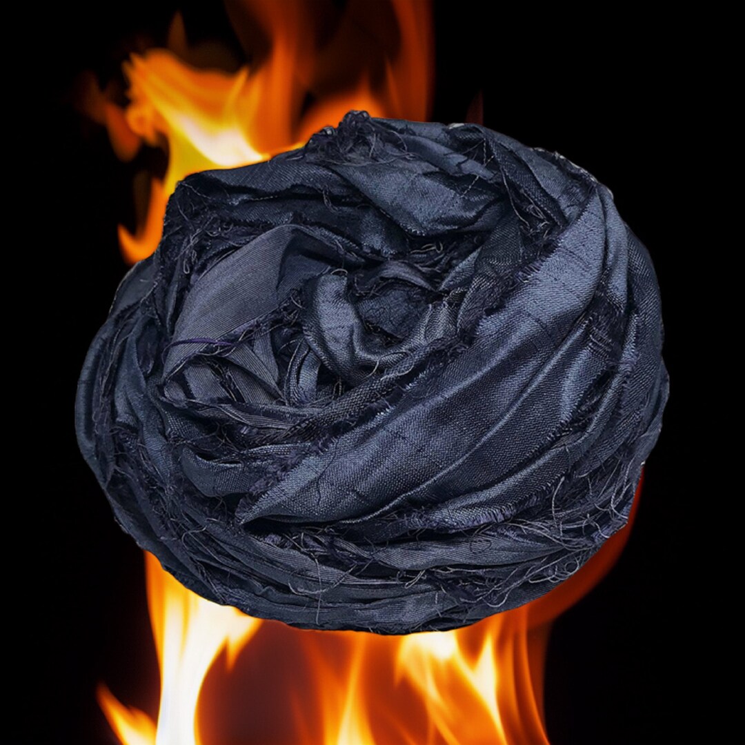 Recycled Sari Silk Ribbon Charcoal Grey Sari Silk Ribbons Silk Strips ...