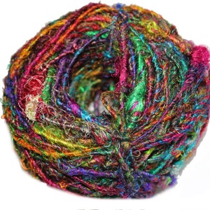 Recycled Sari Silk Yarn - Multicolor 100 Grams