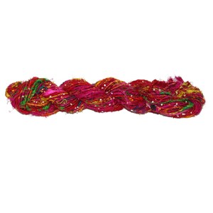 Recycled Sari Silk Beads Yarn: Eco-Friendly Knitting & Weaving Material image 2