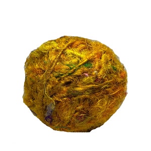 Recycled Sari Silk Super Bulky Yarn - Yellow  (100 Grams)