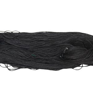 Pure Mulberry Silk 3 ply yarn - 260 yards - 50 Gm - Black yarn- knitting, crochet, tatting, jewelry making, sock yarn,