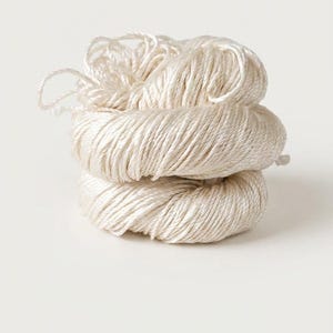 Ivory Cream Mulberry Silk Yarn: 3-Ply Fingering | 260 Yards | 50 gms