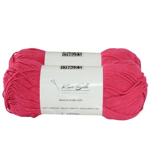 Knitsilk Soft Cotton Knitting Yarn – 100% Cotton | 100g (Approx. 200+ Yards) | Lightweight | For Knitting & Crochet | Pack of 2  |Bold Red