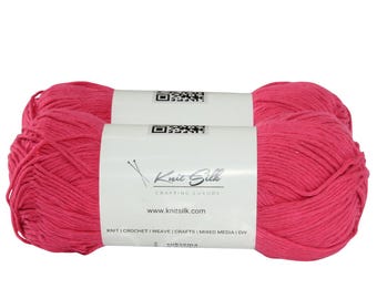 Soft Cotton Knitting Yarn: Knitsilk 100g Skein - Bold Red (Pack of 2