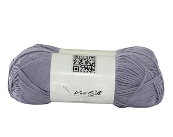 Weiches Baumwollstrickgarn: Leichtes 4-fädiges, Grau (2er-Pack, über 200 m/Knäuel)