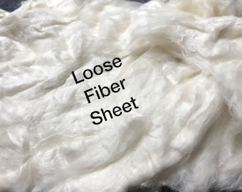 Mulberry Silk Loose Fiber | 18 oz to 36 oz  - silk fibres for spinning - silk fibres for needle felting -silk for wet felting -cocoon sheet