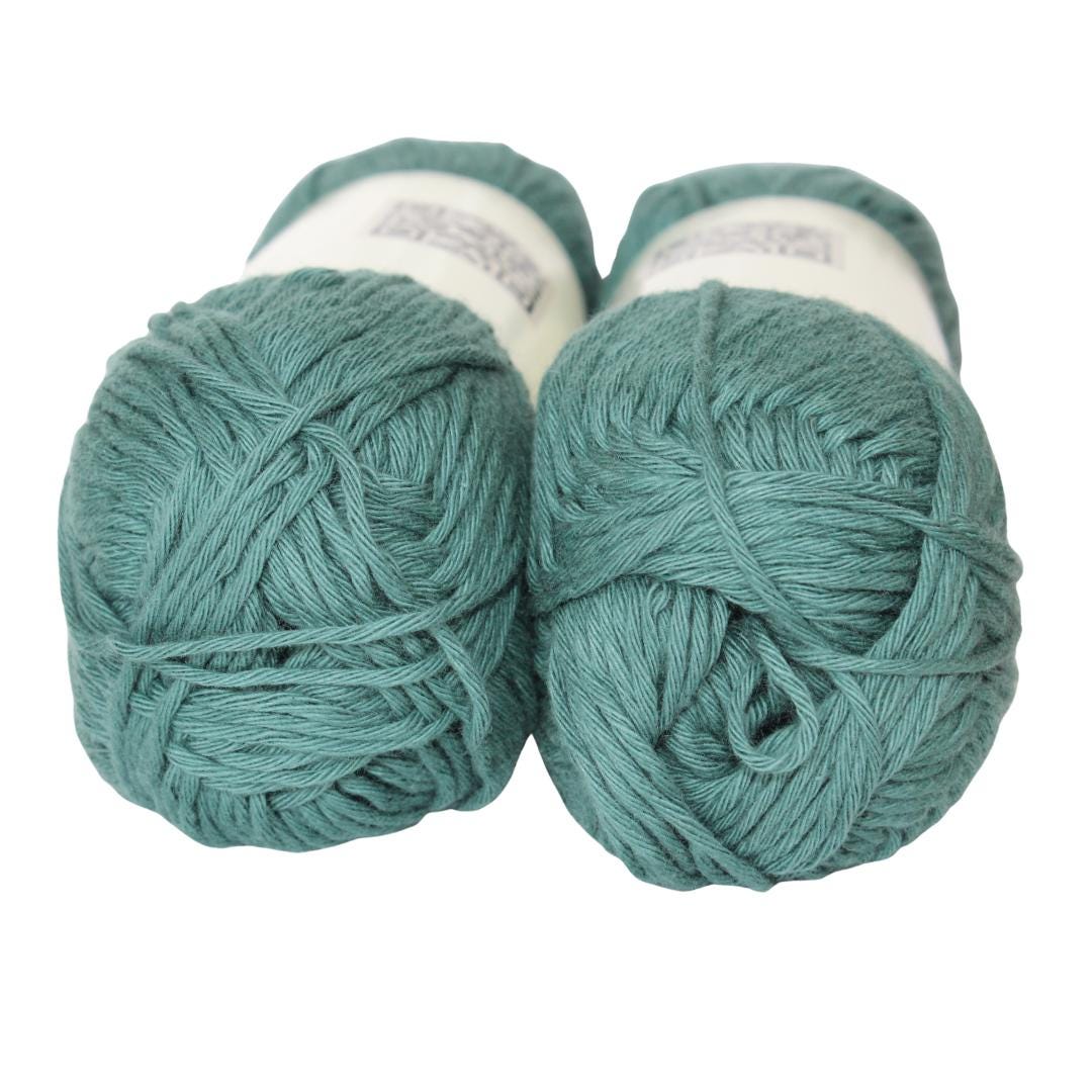 ソフトコットン編み糸：100g ダークグリーン 4本撚り - Knitsilk 2個