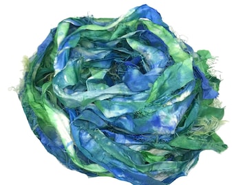 Recycled Sari Seidenband: Umweltfreundliches Garn, Teppichherstellung
