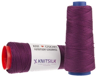 KnitSilk Pure Mulberry Silk  Blended Yarn in Cones Purple - Knit, Crochet, Weave, Tatting, Jewelry, Craft (8 Ply-160 Yards,Pack of 1) (Wine)