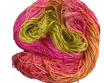 Reines Maulbeerseide-Garn 3-fädig - 260 Yards - 50 Gms - Multicolor - Stricken, Häkeln, Tatting, Schmuckherstellung, Sockengarn, DK, Fair Trade