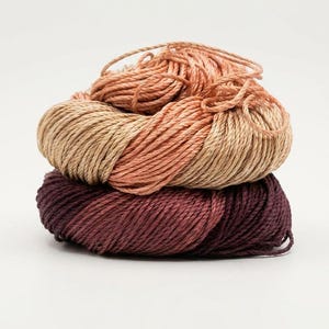 Hand-Dyed Mulberry Silk Yarn: 3-Ply DK Weight, Purple & Peach