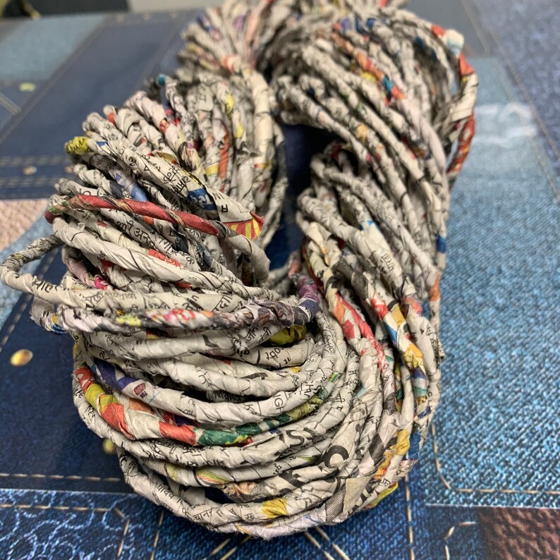 Recycled Newspaper Yarn Newspaper Yarn Spun Newspaper Yarn Etsy