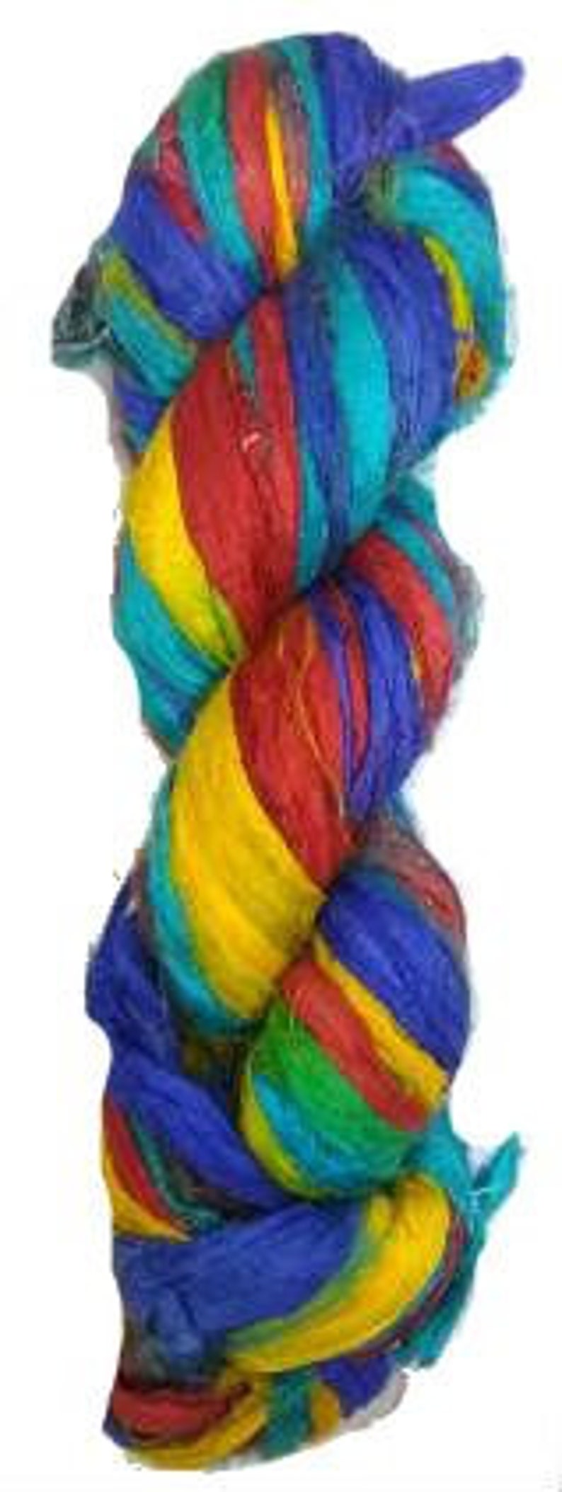 Jewellery 30+ yards Rug making Recycled Sari Silk Ribbon Great for Mixed Media Rainbow color Yarn Silk Strips Sari Silk Ribbons