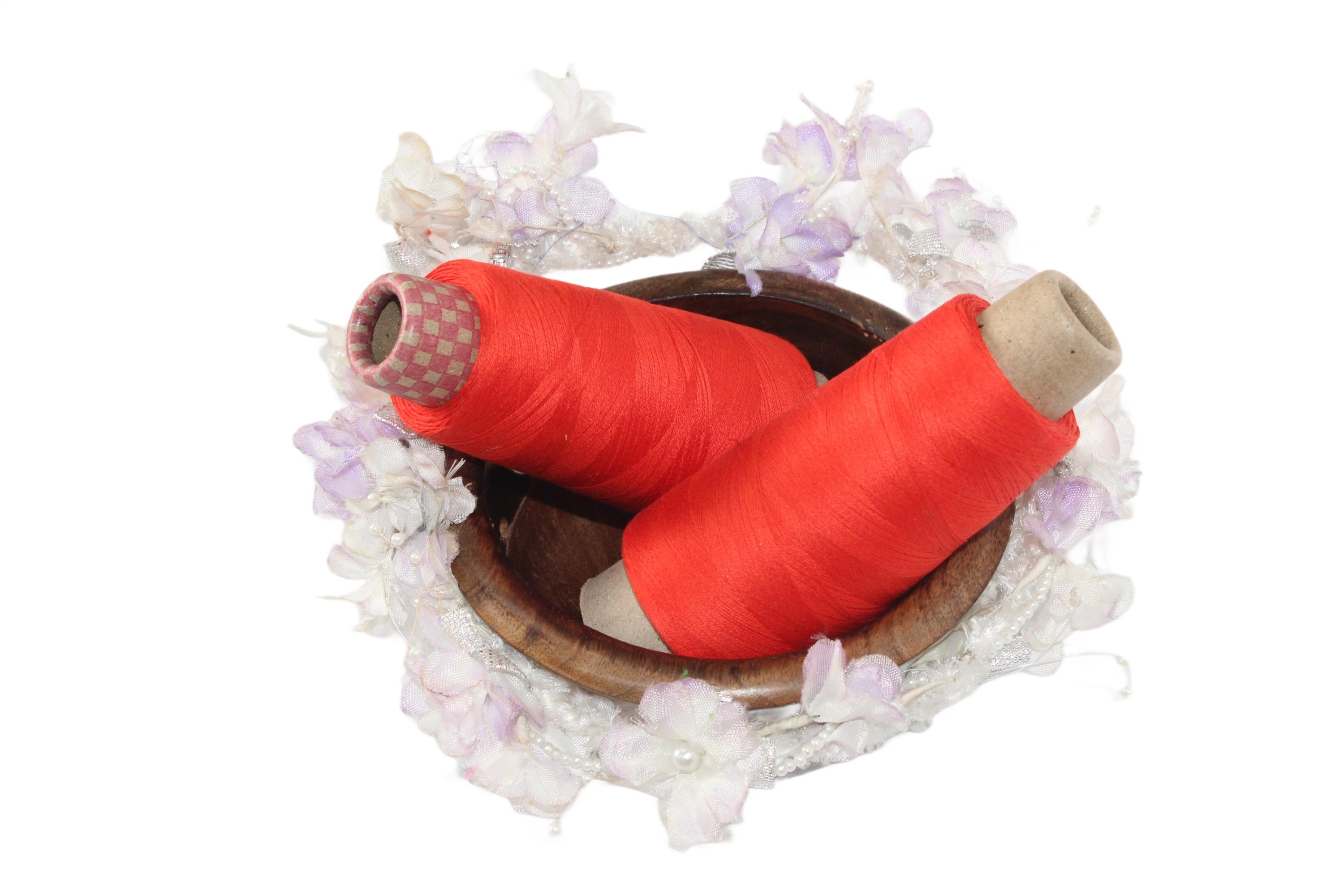 Knitsilk Wool, Cotton and Silk Blended Yarn (2 ply 2/60's) - 50 Grams Orange