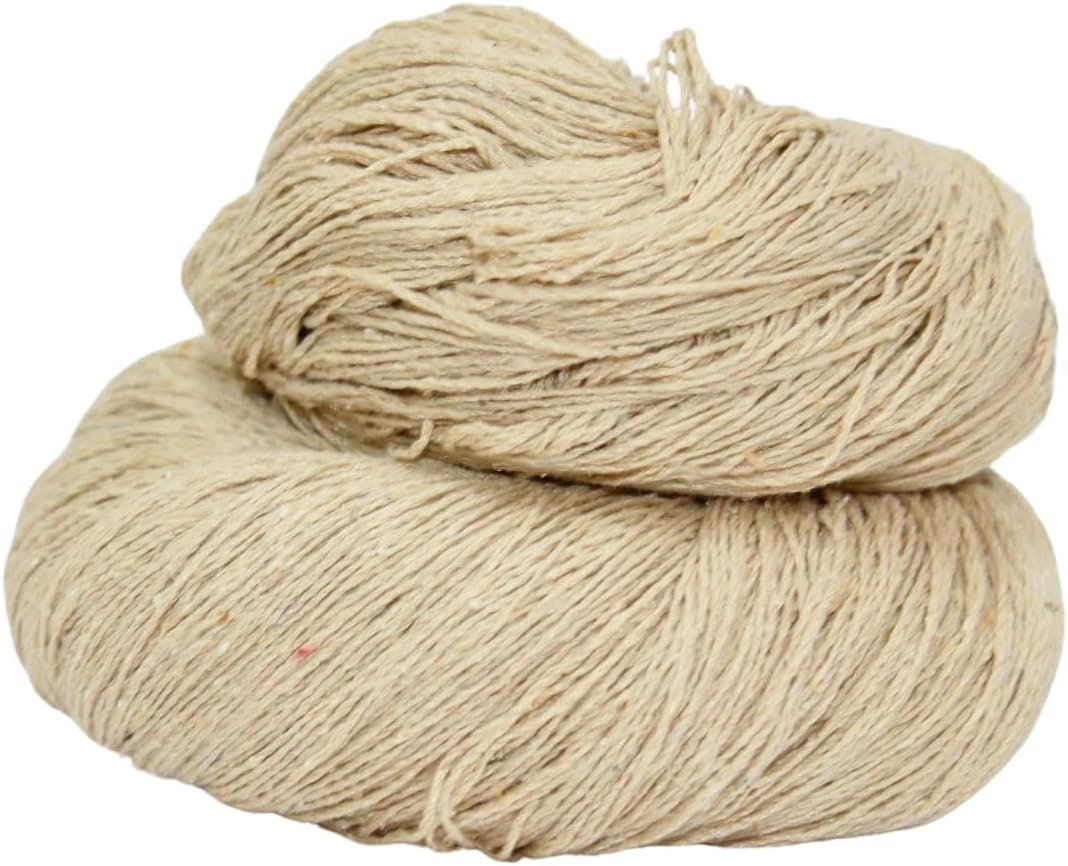 Premium 4 Ply Tussah Carded Spun Silk Yarn - 4/30 NM, 100 grams, 750+ Yards - Ideal for Knitting and Crocheting - Matt Finish