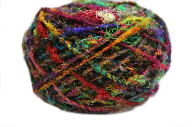 1 Quality Recycled Soft Silk Sari Crochet Knitting Yarn 1000 Grams