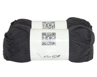 Weiches Baumwollstrickgarn: Schwarz, leichtes Doppelpaket (200+ Yards/Knäuel)