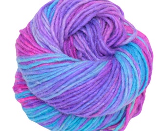 Merino Silk Wool in Blue Pink Shades  Silk Blend, /silk yarn, sport/dk weight, variegated yarn, tonal yarn, hand-dyed, Fair Trade Ganges