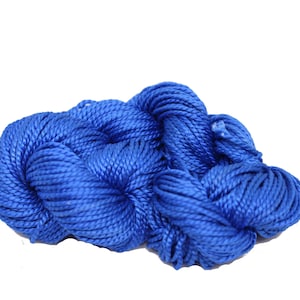 Knitsilk 2 ply Mulberry Silk Yarn , 50 Grams, 75 Yards, Great for knitting, crochet, jewellery making. 100% pure silk Royal Blue