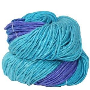 Knitsilk Tops yarn Roving Silk Hand Tie & Die Yarn | 100 grams | Oceans of blues | 325+ Yards