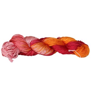 Pure Mulberry Silk yarn 3 ply - 260 yards - 50 Gms -knitting, crochet, tatting, jewelry making, sock yarn ,DK , Fair Trade Red(MLT)