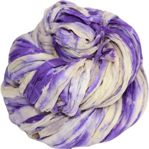 Sari Soie Ruban super encombrant - vert menthe - rubans de soie Sari  - idéal pour les médias mixtes, fabrication de tapis, bijoux