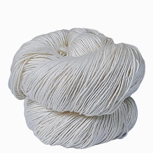 Vegan Spun Silk Yarn: Natural Undyed Laceweight, Banana Fiber (100 Grams)