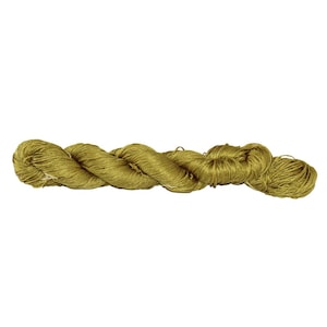 100% Pure Mulberry Silk 3 ply yarn - 260 yards - 50 gms - Mustard - knitting, crochet, tatting, jewelry making, sock yarn, DK, fair trade
