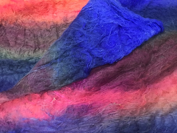 1/2/3/4 Oz Mulberry Silk Lap Fiber Hand Dyed Silk Fibers for | Etsy