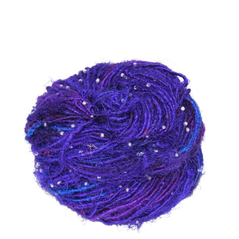 Recycled Sari Silk Beads Yarn: Eco-Friendly Knitting & Weaving Material image 3