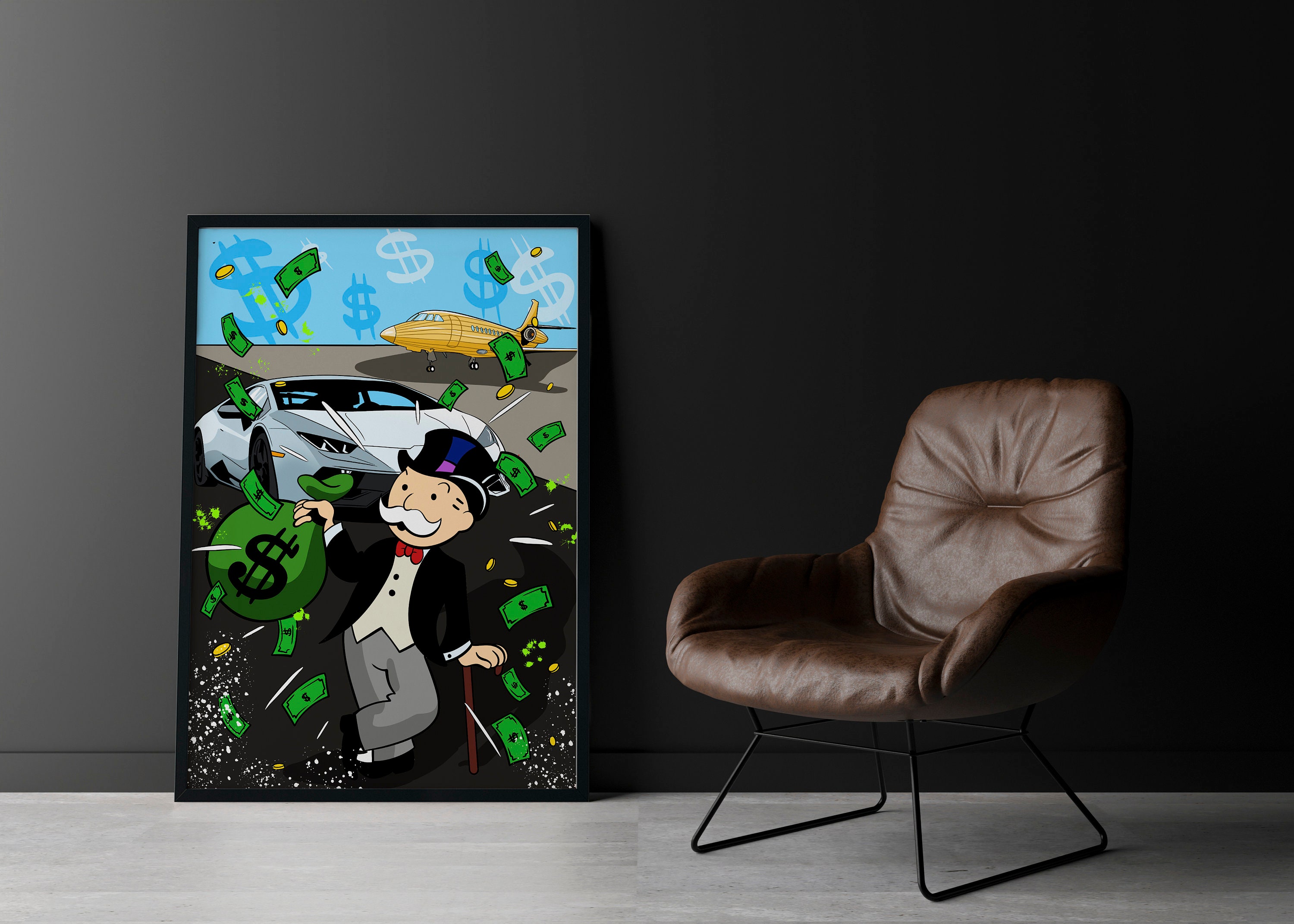 Monopoly Wall In Mr Monopoly Wall Art, Custom Monopoly Prints, Vibrant Home Colorful ...