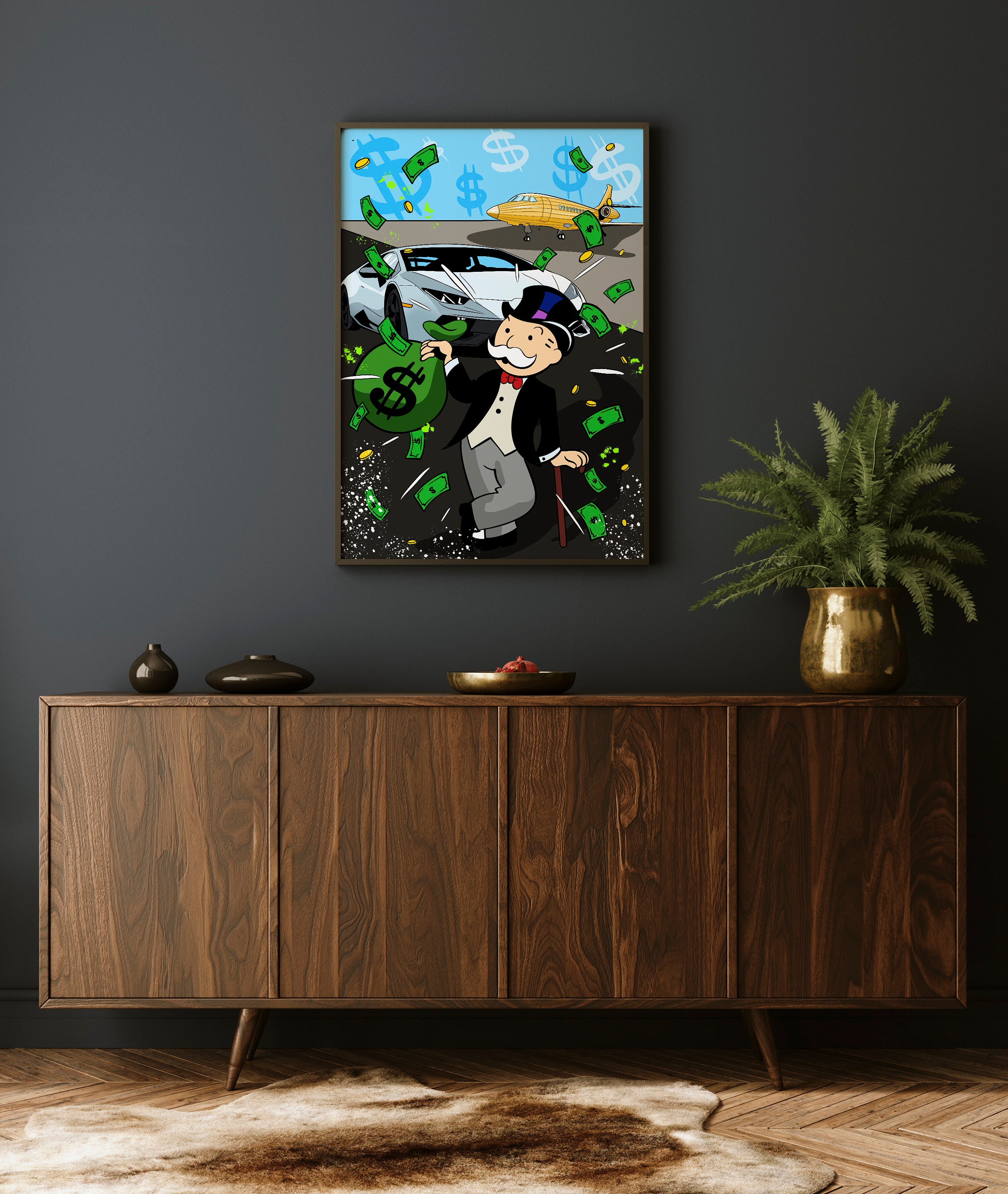 Monopoly Wall In Mr Monopoly Wall Art, Custom Monopoly Prints, Vibrant Home Colorful ...