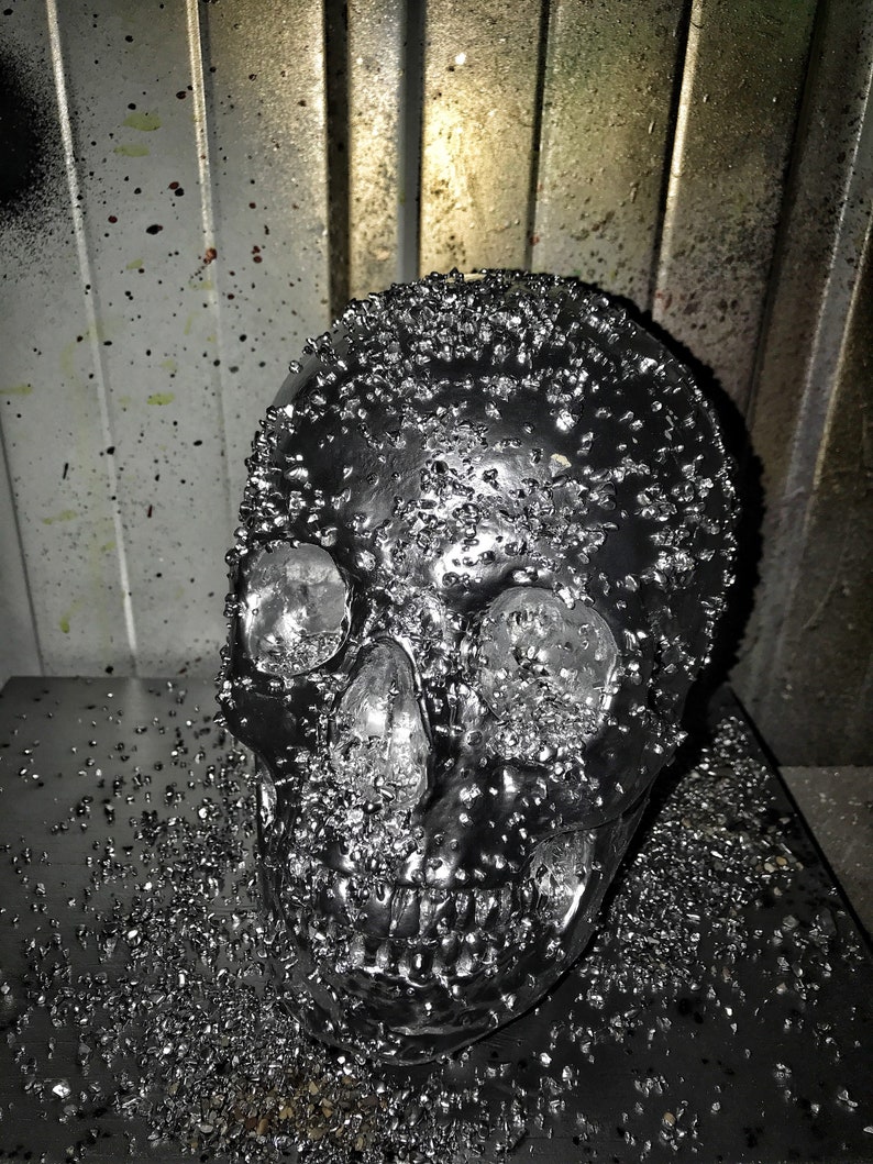 Silver Human Head Skull Handmade 1:1 Replica Decoration,home decor,Halloween decor,tattoo shop decor,unique gift,gothic decoration
