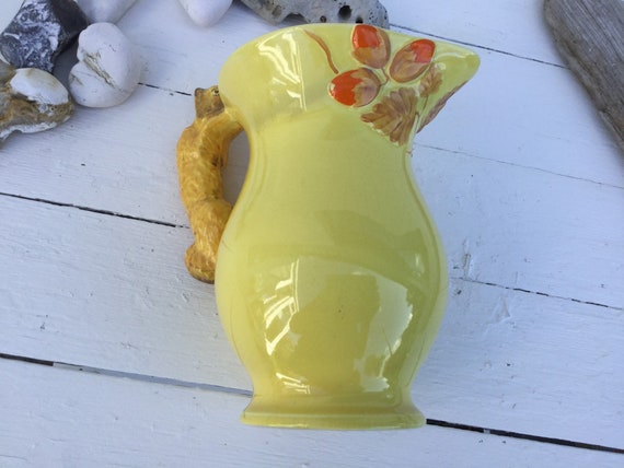 Vintage Burleigh Ware Yellow Squirrel Jug Or Vase Etsy