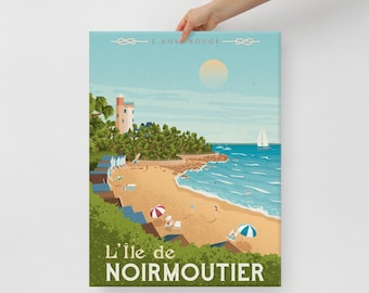 Ile Noirmoutier France Canvas, Travel Poster, Europe Wall Art, Large Canvas, Ready to hang art, Canvas Wall Art, Landscape Wall Art, Gift