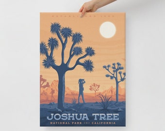 Joshua Tree National Park Canvas, Travel Poster, Desert Wall Art, Large Canvas, Ready to hang art, Canvas Wall Art, Landscape Wall Art, Gift