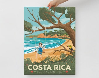 Costa Rica Beach Canvas, Travel Poster, Coastal Wall Art, Large Canvas, Ready to hang art, Canvas Wall Art, Landscape Wall Art, Gift